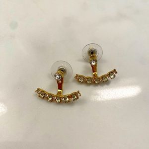Baublebar crystal and gold jacket earrings